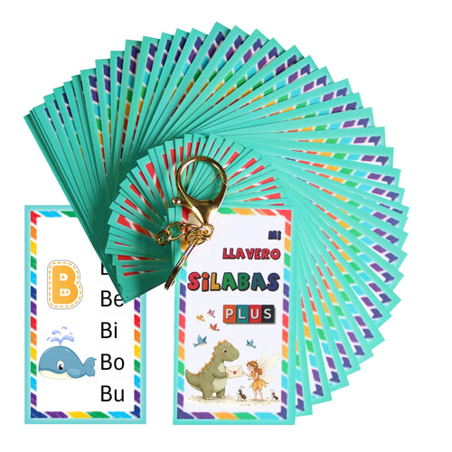 Llavero Silabario Didáctico Plus Lecto-escritura Indispensable Basico Para Educación Escolar Dinosaurio