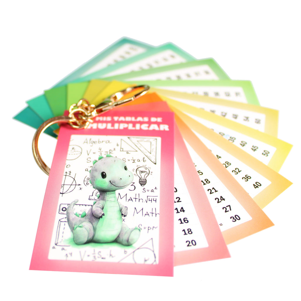 Tabla Multiplicar Llavero Didactico Indispensable Dino Educación Primaria