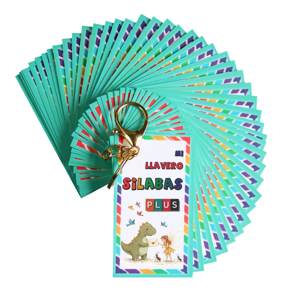 Llavero Silabario Didáctico Plus Lecto-escritura Indispensable Basico Para Educación Escolar Dinosaurio
