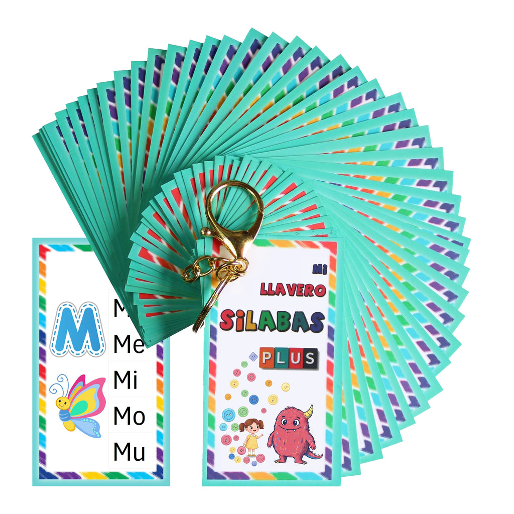 Llavero Silabario Didáctico Plus Lecto-escritura Indispensable Basico Para Educación Escolar Monster