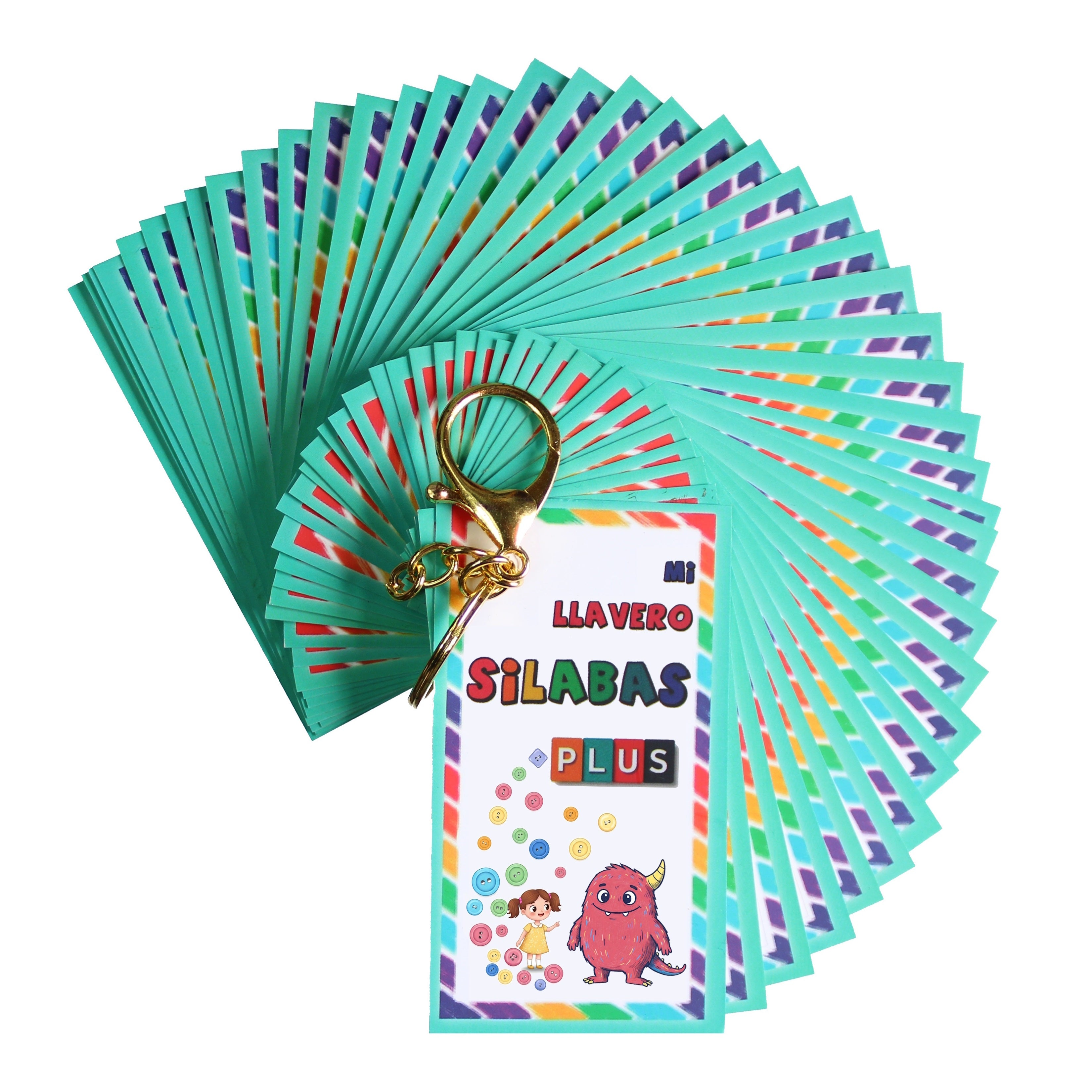 Llavero Silabario Didáctico Plus Lecto-escritura Indispensable Basico Para Educación Escolar Monster