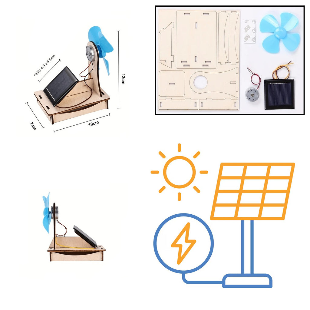 Celda Solar Con Motor Proyecto Educativo Placas Azul